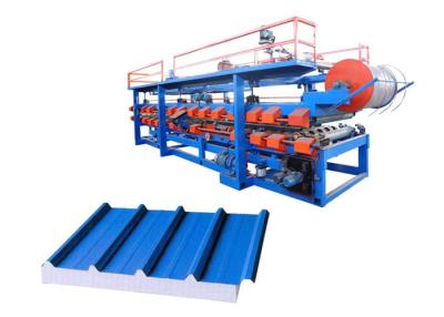 China Power 32 Kw Steel Pu Sandwich Panel Machine , Pu Sandwich Panel Production Line for sale