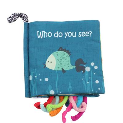 China Private Label Book Kids Soft Infant Toddler Fold Sea Animal Cloth Toy Baby Soft Educational Cloth Books for sale