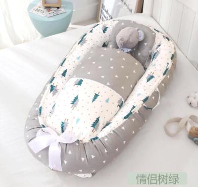 China 100% EUROPEAN Cotton Baby Nest Breathable Soft Co-sleep Waffle Washable Organic Double Sided For Cosleeping In Bed for sale