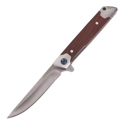 China Quick Release Screw Release Handle Stainless Steel Pocket Knife Wood Folding Open Knife EDC for sale