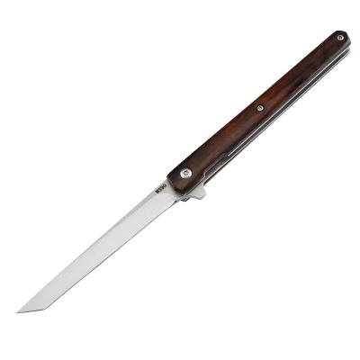 China Screw Release Gift Premium Wooden Handle Damascus Steel Hunting Folding Knives for sale