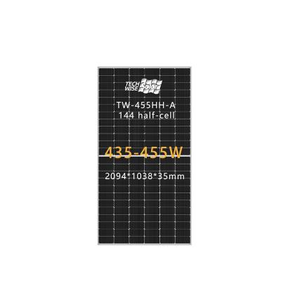 China Techwise Solar Panel Using Monocrystalline Silicon Technology Longer Life 455w 166mm for sale