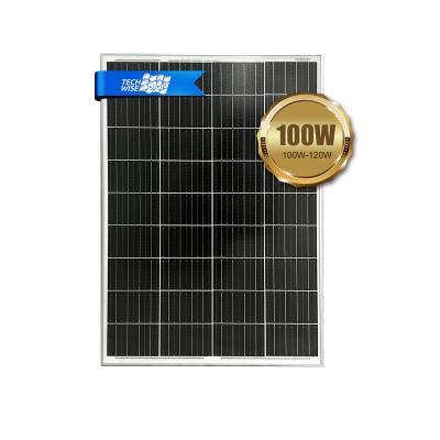 China Techwise small monocrystalline solar panel PV module 100w Chinese solar panels for sale 156.75mmx156.75mm for sale