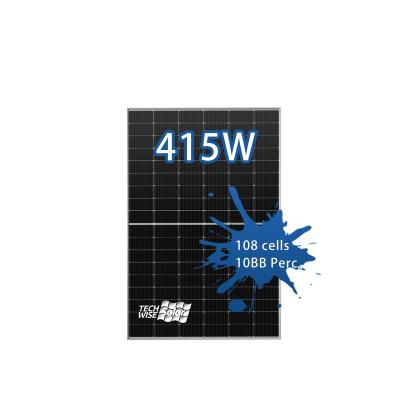 China Techwise 400w 410w solar panel high efficiency 108 half cells monocrystalline solar panels with CE certificate for sale 182mmx182mm for sale