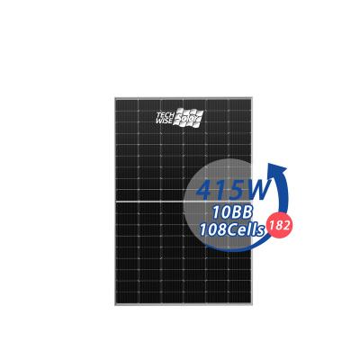 China Cheap Techwise 108 half cell 410W 400W mono solar module 182mm perc mono solar panels china 182mmx182mm for sale