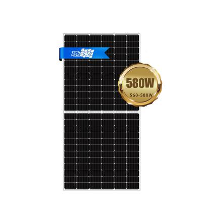 China Techwise Solar Use Monocrystalline Solar Module 580 Watt Solidly 182mm Heating Film for sale