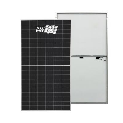 China Techwise Hot Sale TUV CE Certified PERC 600W 610W 210mm Mono 120 Half Cells PV Module Solar Panel 210mmx210mm for sale