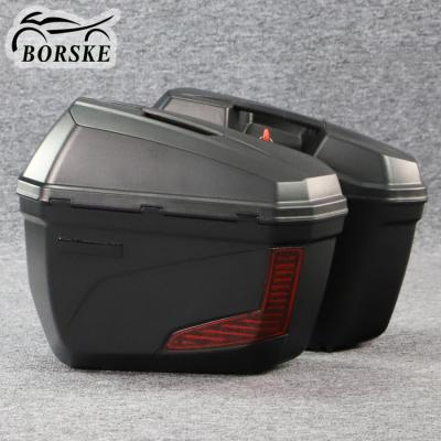 China Motorcycle Luggage System Factory 23L ABS Motorcycle Hard Saddlebags Saddle Case Side Box Compatible For Honda Harley BWM Yamaha for sale