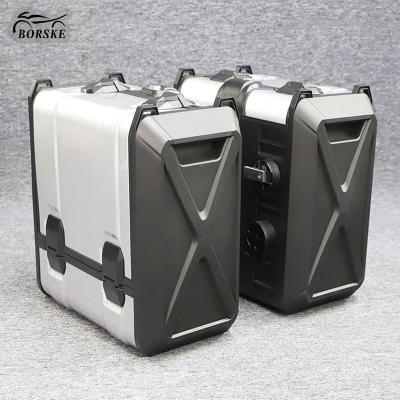 China Universal Aluminum Box Motorbike Motorcycle Luggage System Motorcycle Saddle Bag Waterproof Motorcycle Back Box Parts for sale