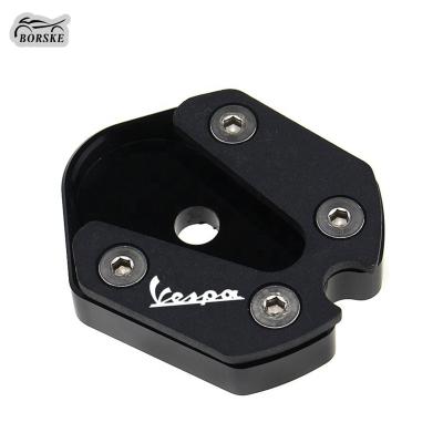 China Aluminum Alloy Scooter Kickstand Bracket Extension Side Plate Brackets Pads Motorcycle Part Accessories For VESPA GTS LX LXV Sprint Primavera for sale