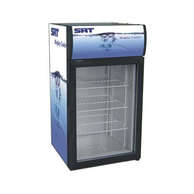 China Water Compressor Cool Glass Door Top Mini Bar Fridge Mini Refrigerator Tabletop Water Fridge for sale