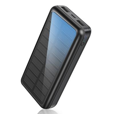 China Solar Power Bank New Products Emergency Use High Capacity Quick Fast Charging Solar Power Bank Charging Support for sale