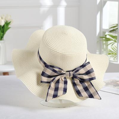 China New Fashion Eco-Friendly New Fashion Outdoor Foldable Oversized Wide Brim Women Summer Sun Hat Sunscreen Beach Straw Hats for sale