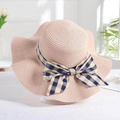 China Wholesale Eco-Friendly Ladies Summer Hats With Wide Brim Embroidered Summer Beach Sun Paper Custom Floppy Straw Hat For Women for sale