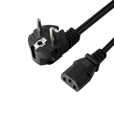 China Home Appliance EU Mains Cord 3pin To IEC C13 Universal Mains Power Plug And Cable Schuko Cord Cord for sale