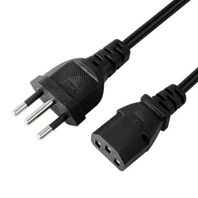 China Home Appliance Brazil Core Power Cord 3 Pin Plug For Computer Or Laptop Extension Cord 3 Pin Plug To Power Cord C13 for sale