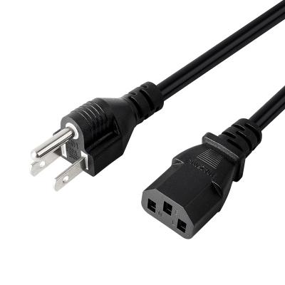 China High Quality Home Appliance 3 Pin USA AC Power Cord Plug C13 PC Computer Use Replacement Power AC Cable for sale