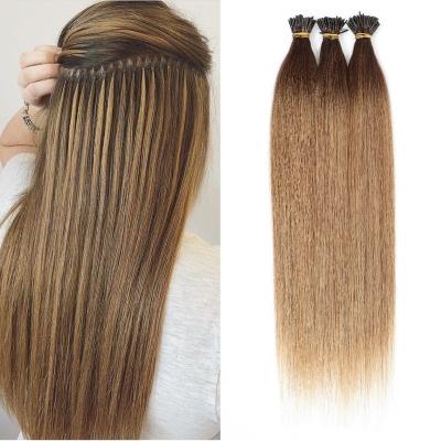 China Natural Wave Full End Balayage Color European Hair Non Shedding Invisible Raw Hair Extensions I-tip for sale