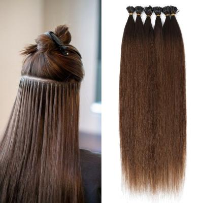 China Natural Wave ZX I-tip 20 Inch Raw Keratin Hair Extension I-tip Curly Virgin Hair Straight Hair Extensions for sale