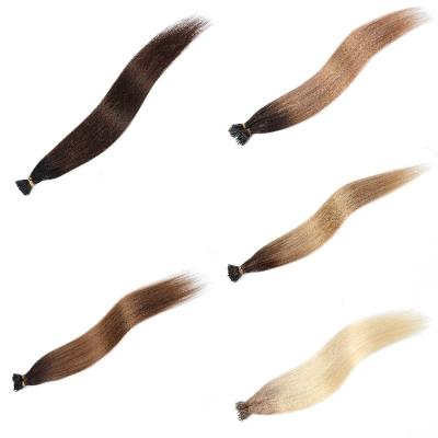 China Natural Wave I Tip Hair Extensions 20 Inch Hair 50 Pcs Pack Straight Hair Extensions for sale