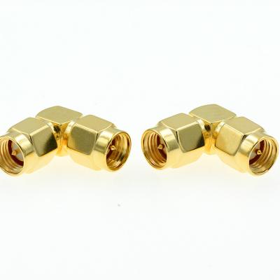 China Low Price Brass Or Bronze RF Coaxial Connector SMA-JJW AC 90 Degree Elbow Conductor RF Connector For Communication for sale