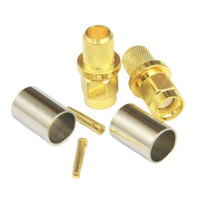 China SM-J-5 Low Plastic Price Coaxial RF Coaxial Crimp 174RG316 Copper Gold All Plated RF Adapter RF Connector For Communication for sale