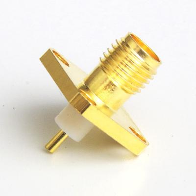 China Low Price KF RF Coaxial Connector KF Head Brass Or Bronze Pin Head Female Four-hole Square Flange RF Connecatiotor For Communication for sale