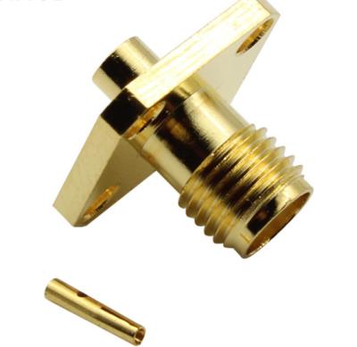 China 50Î © SMA-KFB2 Four Flange RG405 086 Square Semi-Flexible Cable SMA Connector Fixed Hole SMA-KFB2 Panel 18GHZ RF Connector for sale