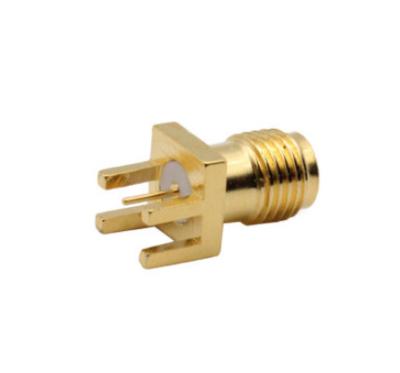 China 50Î © SMA-KE Offset Foot External Screw Inner Hole Soldering PCB Board RF Connector 2.0MM Pitch SMA RF Connector for sale