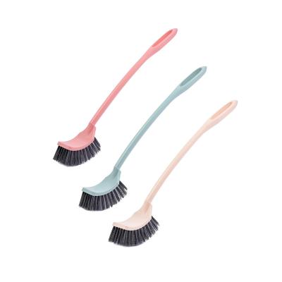 China Factory Supply Sustainable Long Handle Household Bathroom Sweep Colorful PP Plastic Deep Cleaning Toilet Brush for sale