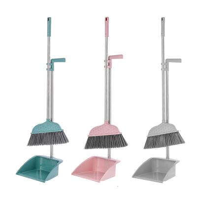 China Hot Cleaning Tools Amazon Seller Household Cleaning Long Handle Broom And Plastic Windproof Dustpan Set for sale