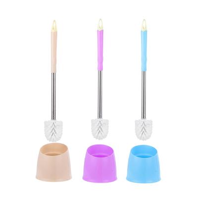 China Viable Deep Cleaning Toilet Bowl Plastic Stiff Bristle Toilet Scrubber Plastic Brush Set For Bathroom Toilet for sale