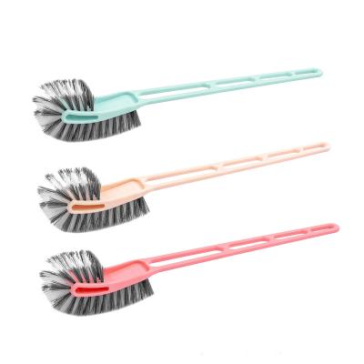 China Sustainable Durable Bathroom Hockey Toilet Brush Mix Color Long Handle Premium Grade PP Toilet Deep Cleaning Brush for sale