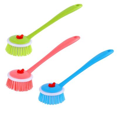 China Durable Long Use High Quality Plastic Pot Kitchen Pan Bowl Dish Cleaning Brush Handle Kitchen Washing Brush for sale