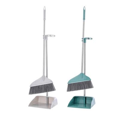 China Cleaning tools stand upright broom and dustpan set ideal for home, kitchen, room, office and lobby for sale