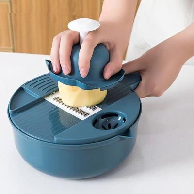 China Viable Multifunctional Vegetable Cutter With Drain Basket Vegetable Chopper Slicer Kitchen Tool for sale