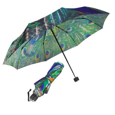 China Manaul Open Photo Printing Promotional Dog Printing Three Times Umbrella FOLDING TRAVEL UMBRELLA for sale