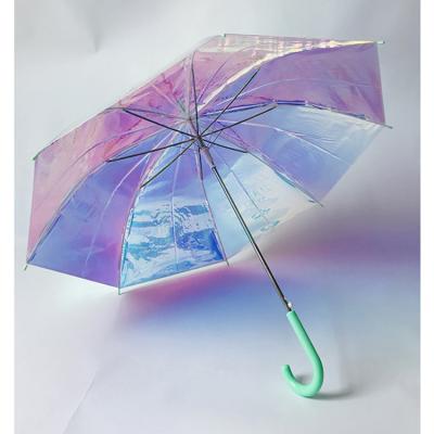 China All in 1 holographic umbrella poe material transparent unique cool umbrella with good quality for sale