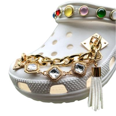 China Chains Rock Heavy Metal Chain Charms Decoration Accessories Suitable For Croc Shoes And Gibbs Bracelet for sale