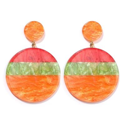 China Bohemia/Romantic/Sweet/Fashion/Vintage Boho Style Round Personality Mixed Color Acrylic Dangle Earrings for sale