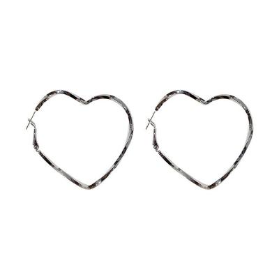 China Korean Hiphop fashion personality exaggerated style exquisite cold simple love hip circle heart-shaped earrings for sale