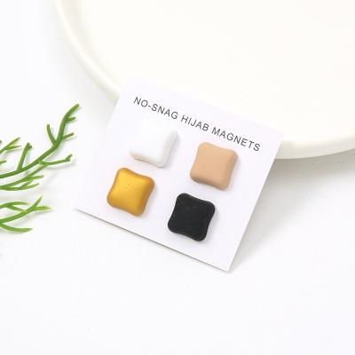 China Other 21021 New Style Fashion Scarf Multicolor Square Magnet Brooch Pin Silk Simple Accessories for sale