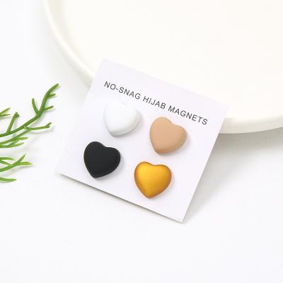 China New fashion ALLOY factory direct sales scarf different colors peach heart magnet pin silk simple brooch accessories for sale