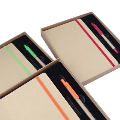 China High Quality Customizable A5 Journal Notebook Notepad With Pen Gift Box Set Notebook Recycled Kraft Paper for sale