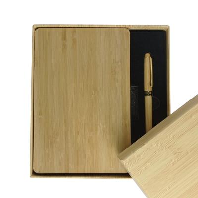 China High Quality Luxury Customizable A5 Journal Notepad With Pen Gift Box Set Recycled Bamboo Notebook for sale