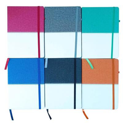 China Custom Fashion A5 Hardcover Book Planner Notepad with Elastic Band Pen Holder PU Leather Notebook for sale