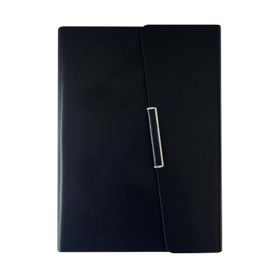 China Custom Fashion PU Leather Notepad with Card Slot Exquisite Loose Leaf Pen Slot Business Notebook for sale