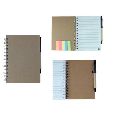 China Recyclable Custom Vintage A5 Recycled Notepad With Eco Friendly Kraft Paper Sticky Note Note Book for sale