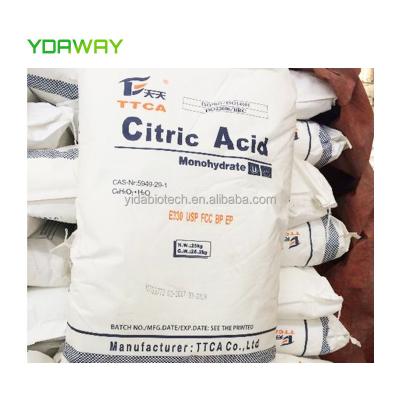 China bp98/e330/usp citric acid powder monohydrate manufactures price e330 30 100 mesh factory manufacturer food grade for sale