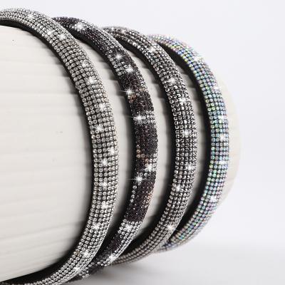 China 1cm Semi Round Shinning Rhinestone Cord For Decoration Crystal Strip Cord Custom Fashion Diamond Sandals Shoe Decoration for sale